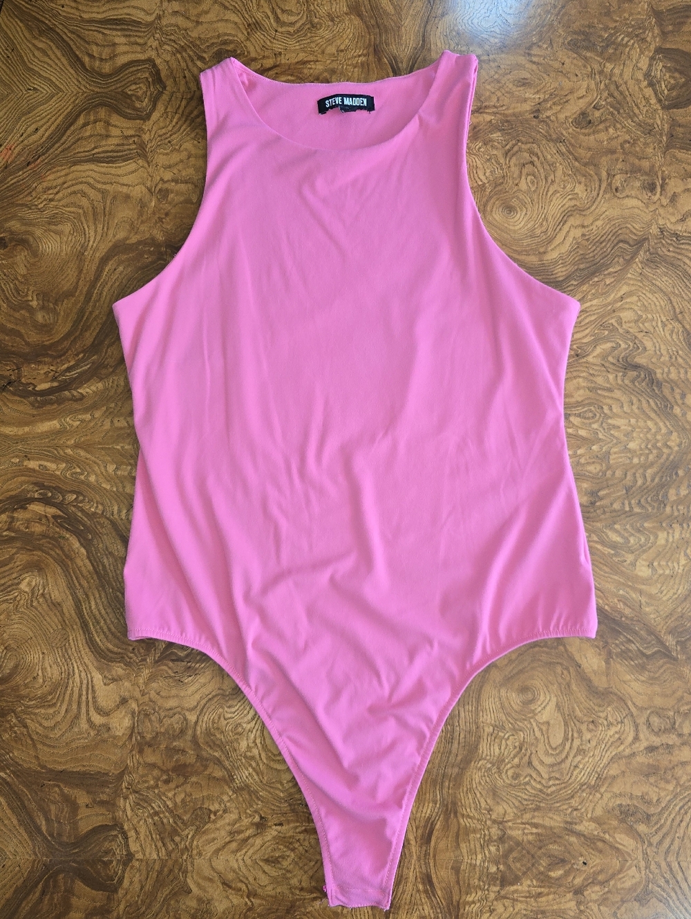 Steve Madden High Neck Sleeveless Watermelon Thong Bodysuit Womens Large